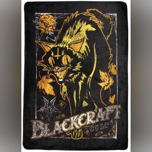 Blackcraft Cult Occult Cat Throw Blanket Goth Home Decor